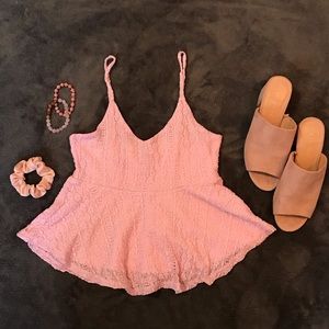 Pink peplum shirt
